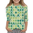 thumbnail image 1 of Haut à Manches Trois-Quarts Imprimé Complet pour Enfants Chemise Ajustée à Manches Longues, 1 of 3