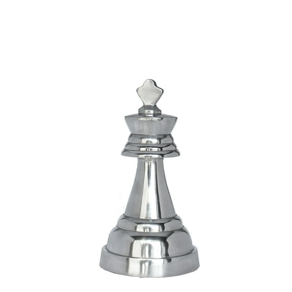 Figura Decorativa de Ajedrez Rey Corner Home & Garden Ajedrez, Plateado, Decoración
