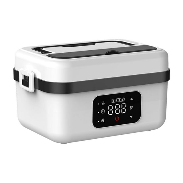 Fiambrera eléctrica portátil con conservación del calor para adultos, hombres, mujeres y adolescentes. blanco