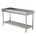 thumbnail image 1 of Ourlova Stainless Steel Table with Backsplash 24 x 48 Inches Heavy Duty Table for Kitchen Commercial Stainless Steel Prep Table with Adjustable Undershelf for Restaurant Home and Hotel, 1 of 7