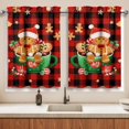thumbnail image 3 of Christmas Kitchen Curtains Valances 3 Piece Set,Buffalo Plaid Gingerbread Hot Cocoa Rod Pocket Kitchen Curtain Over Sink Window,Farmhouse Cafe Curtains for Holiday Winter Decor 36 Inch, 3 of 7
