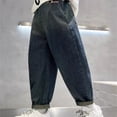 thumbnail image 5 of CAIXIA Baggy Jeans Boys Straight Leg Washed Denim Pants Oversized Husky Embroidered Trousers Elastic Waistband Preppy Teen Clothes Streetwear, 5 of 5