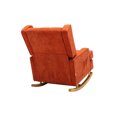 thumbnail image 5 of Rocking Chair, Modern Fabric Upholstered Accent Arm Chair with High Back and Solid Wood Base, Comfy Glider Rocker Side Chair with Padded Seat for Living Room Nursery Apartment, Orange, 5 of 7