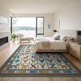 thumbnail image 3 of ODIKA 9'x12' Washable Area Rug Structured Alphabet Display With Botanical Wildlife Teaching for Dining Room, Basement, Large Office, Non-Slip Chair-Friendly, 3 of 7