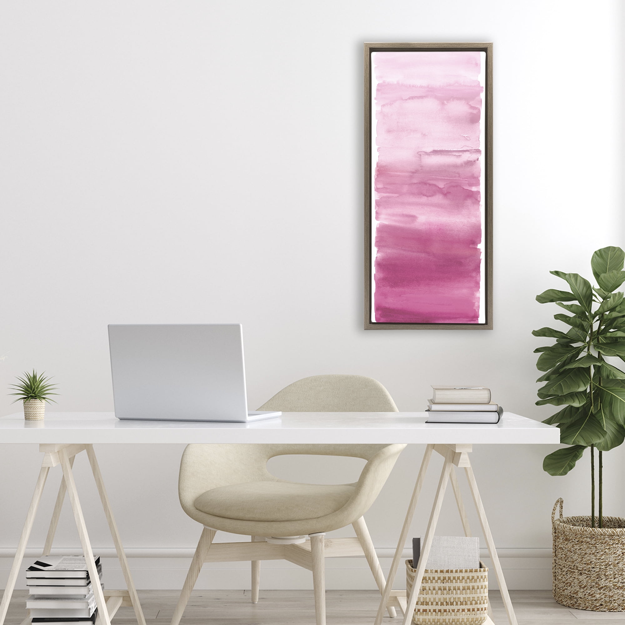 Stupell Industries Blush Blend Gradient Brown Framed Floater Canvas Wall Art, design by Allie Corbin
