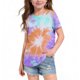 thumbnail image 1 of Blusas y camisas de manga corta con cuello redondo Camiseta estampada de manga corta para niños Cuello redondo Media manga Casual Versátil Top de poliéster para niñas, 1 of 5