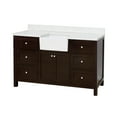 thumbnail image 5 of Yorkshire 60" Single Farmhouse Bathroom Vanity with Chocolate Cabinet and Engineered Marble Top, 5 of 6