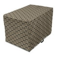 thumbnail image 1 of Antique Oriental Dog Crate Cover, Repeating Floral Inspired Damask Brown Nature Tones Illustration, Easy to Use Pet Kennel Cover Small Dogs Puppies Kittens, 7 Sizes, Tan and Dark Sepia, by Ambesonne, 1 of 6