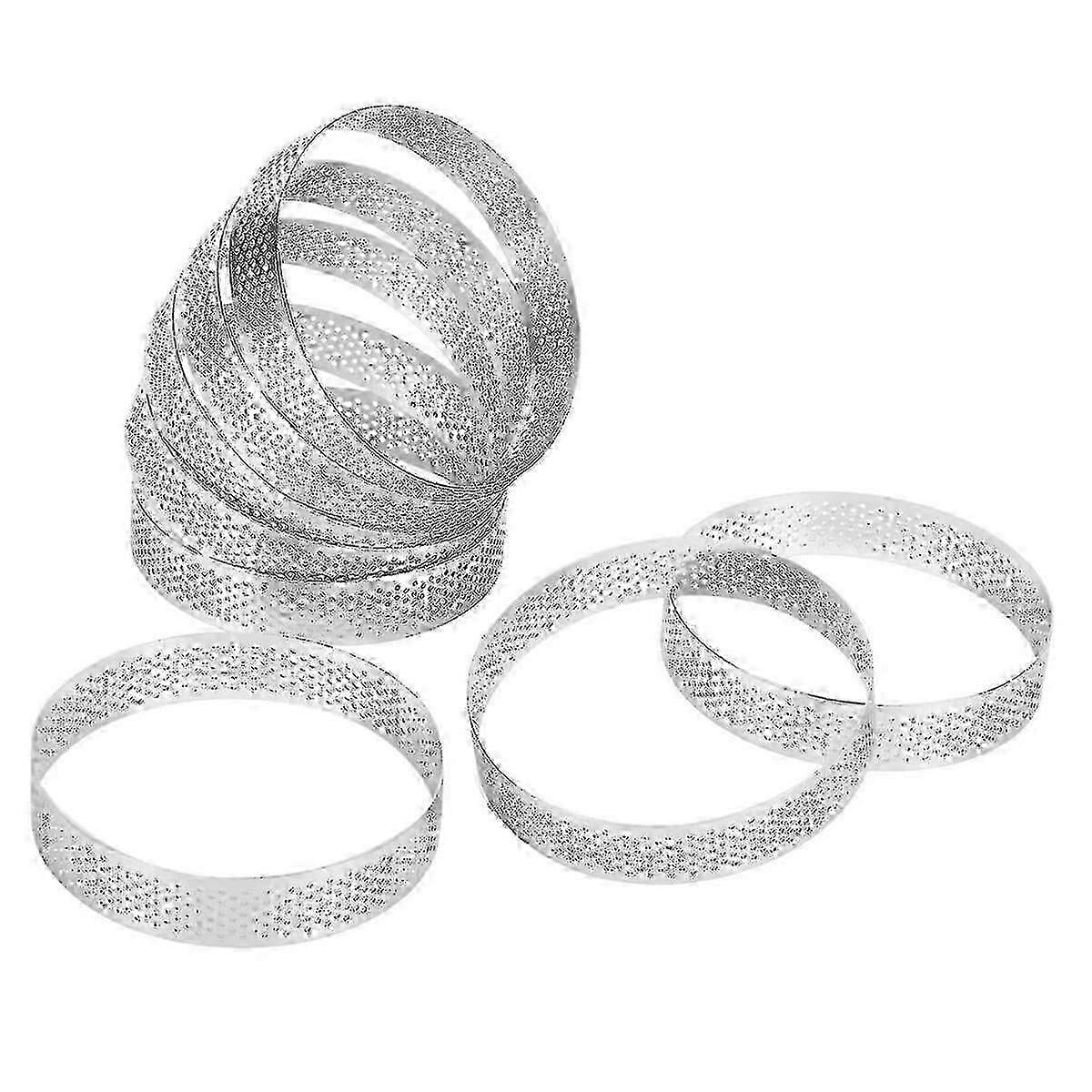 Fcuajdkq 8 Pack RVS Tart Ring, Cake Mould (Boot) & 4x Ronde Geperforeerde Tart Ring, Roestvrij Staal Fcuajdkq 8 Pack RVS Tart Ring, Cake Mould (Boot) & 4x Ronde Geperforeerde Tart Ring, Roestvrij Staal