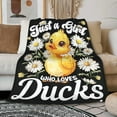 thumbnail image 2 of Just a Girl Who Loves Ducks Blanket Gifts for Lovers Girls Women Warm Soft Throw Cozy Blankets for Bed Couch Gift for Birthday Graduation 40"x50" for Kids, 2 of 6