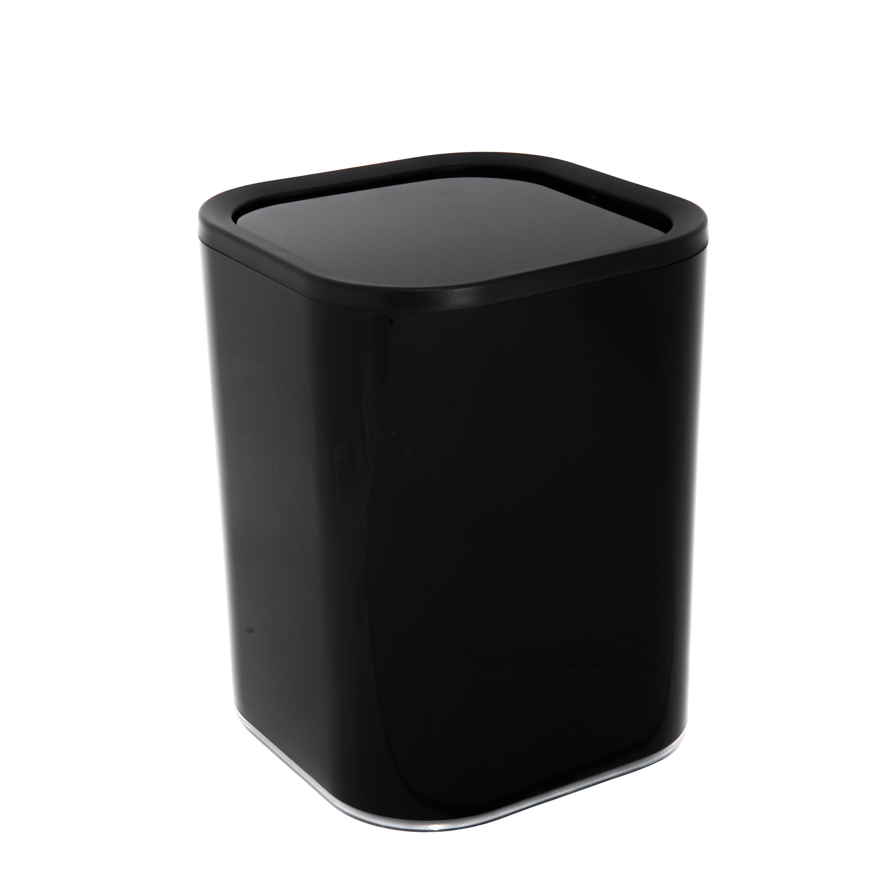 Bath Bliss 2.1 Gallon Acrylic Bathroom Trash Can in Black