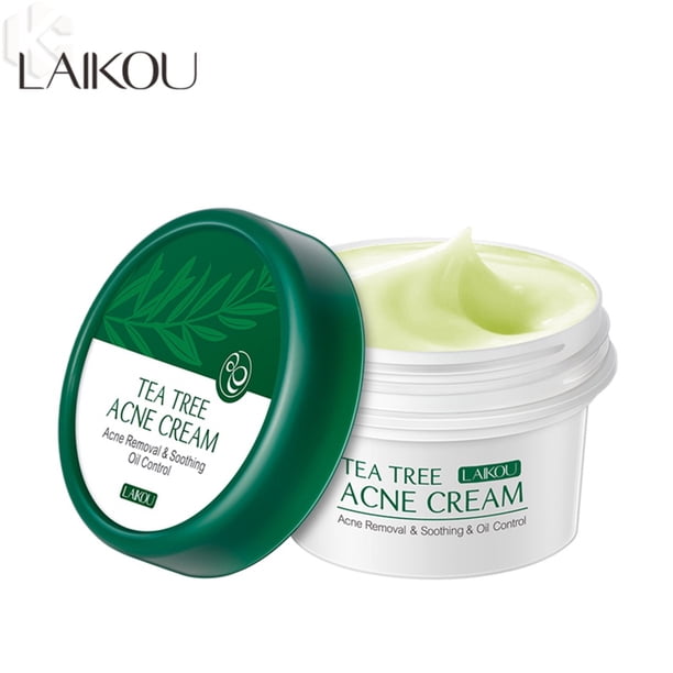 LAIKOU Tea Tree Crema De Tratamiento Del Acné Blanqueamiento Hidratante Control De Aceite Retráctil Eliminación De Espinillas Desvanece La Cicatriz Manchas Oscuras Cuidado De La Piel 20g Gao Jinjia unisex