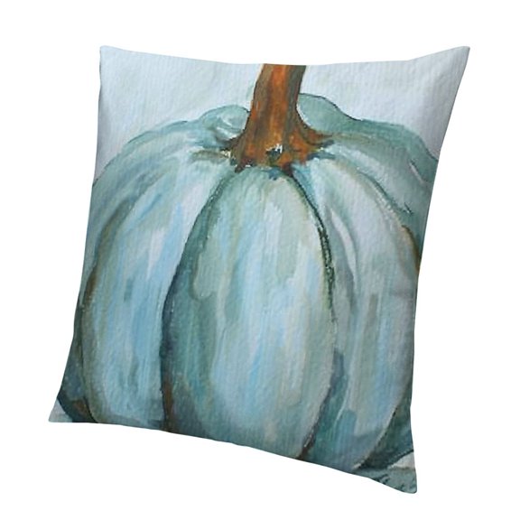 Pillowcases Decorative Autumn Fall Blue Gray Pumpkin Watercolor Throw Pillow Covers Case Cases Cover Cushion Sofa Size Two Side