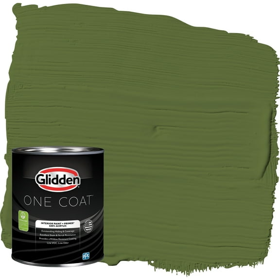 Glidden One Coat Interior Paint and Primer, Globe Artichoke / Green, 1 Quart, Eggshell