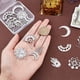 thumbnail image 3 of 1 caja de 16 amuletos de acero inoxidable de 8 estilos, estilo Tarot, mano de Fátima, amuleto de la suerte, sol y luna., 3 of 9
