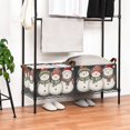 thumbnail image 3 of Yayeee Foldable Storage Basket for Shelves with Handles Set of 2 Waterproof Cloth Bins, Red Snowmen, 3 of 7