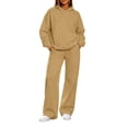 thumbnail image 3 of 2 Piece Lounge Sets for Women Oversized Hoodie With Kangaroo Pocket Wide Leg Pants Elastic Waistband Matching Sweatsuit, 3 of 8