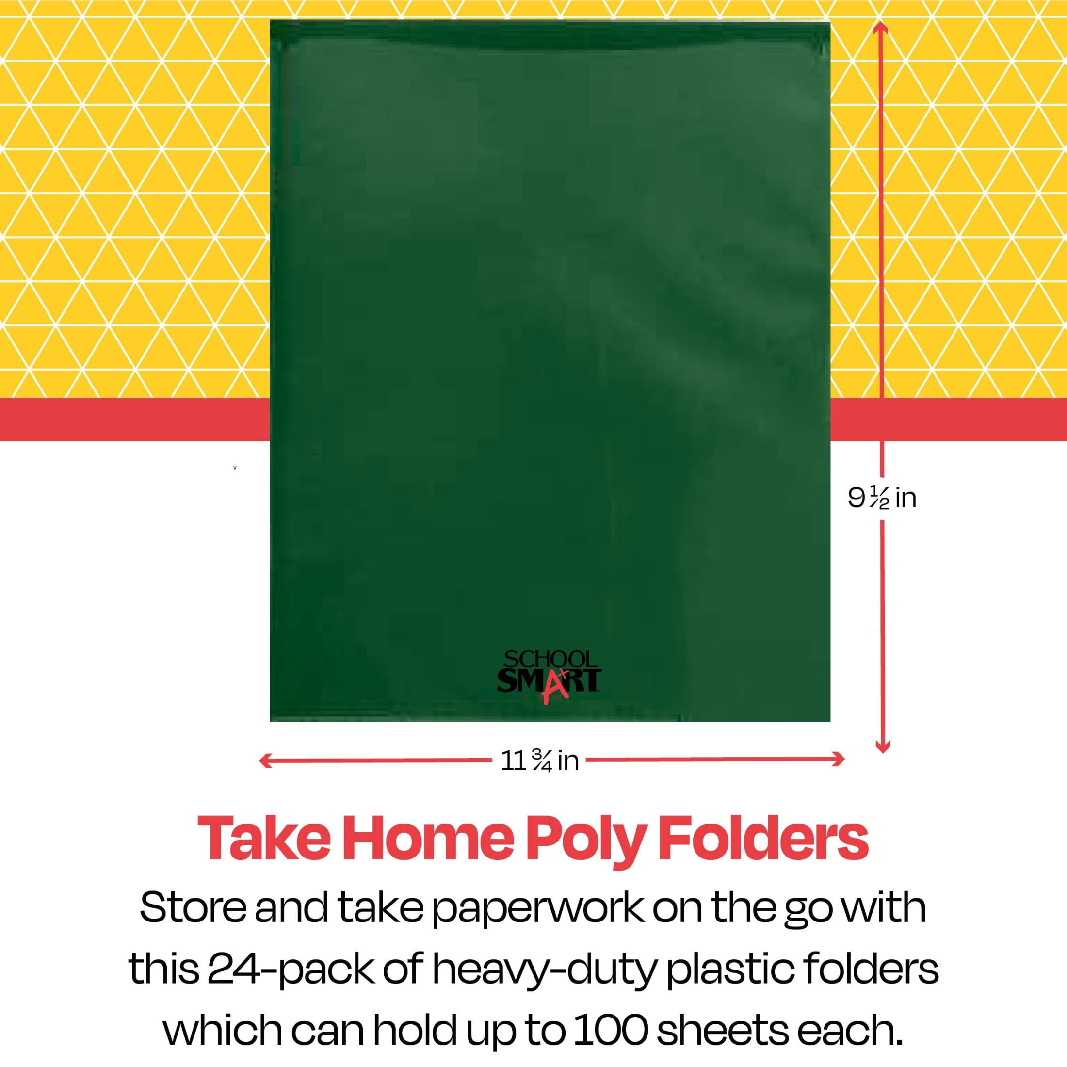 School Smart 1540642 Take Home Heavy-Duty Folder, Green - Pack of 24