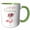 Green/White, variant on 3drose, Pretty Pink Flamingo Happy 90th Birthday, 11oz Two-tone Black Mug