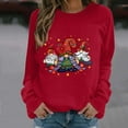 thumbnail image 2 of Penkiiy Hoodies pour Femmes, Tops à Manches Longues, Col Rond, Imprimé, Blouse Régulière, Sweashirts Rouges Y2K, 2 of 6