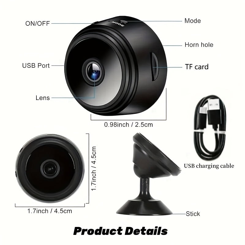 Wireless Security Camera A9: 150° Rotation & Wide-Angle Lens, 2.4GHz WiFi Indoor/Outdoor Camera with Night Vision for Home, Pet, Baby Monitoring