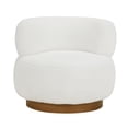 thumbnail image 4 of Lexicon Novella Sherpa Fabric Upholstery Swivel Chair in White, 4 of 8