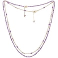 thumbnail image 1 of Pearls of the Orient Clara Amethyst Fine Double Chain Necklace - Purple, 1 of 1