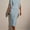 Blue, variant on Women's Elegant Bodycon Dress Crew Neck Pearl Accent Midi Dress, Split Sleeve & Back Zipper, Party Club Cocktail Dress,M