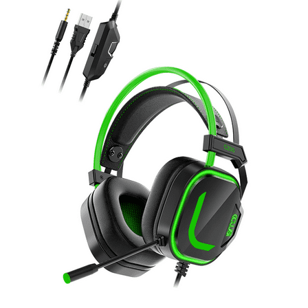 C2 3.5mm Gaming Headset for PC, Computer Gaming Headphones with Noise Cancelling Microphone , 50MM Driver Wired Headset for PS4 PS5, Xbox One, Laptop,Green Headset