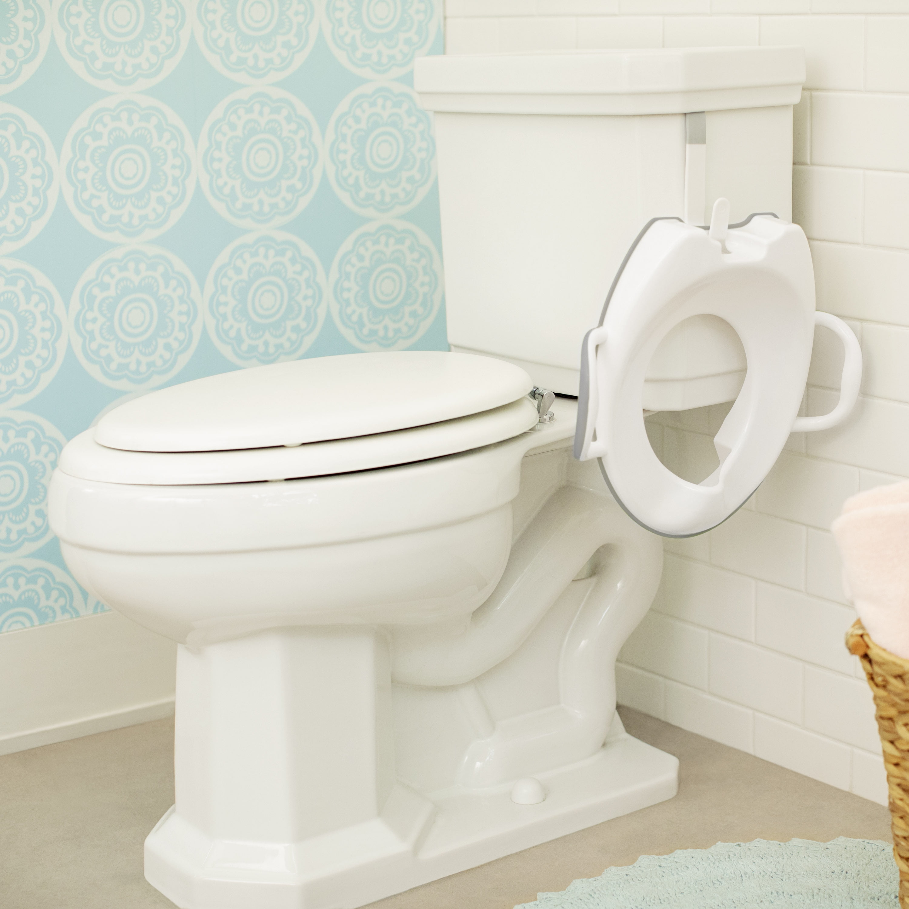 Munchkin® Sturdy™ Toddler Potty Seat, Built-in Handles, White, Unisex