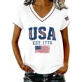 thumbnail image 2 of Women's Short Sleeve T-shirt Women'S 250Th Anniversary Print V Neck T Shirt 250Th Anniversary Tshirt Patriotic Tee Womens Tops, 2 of 4