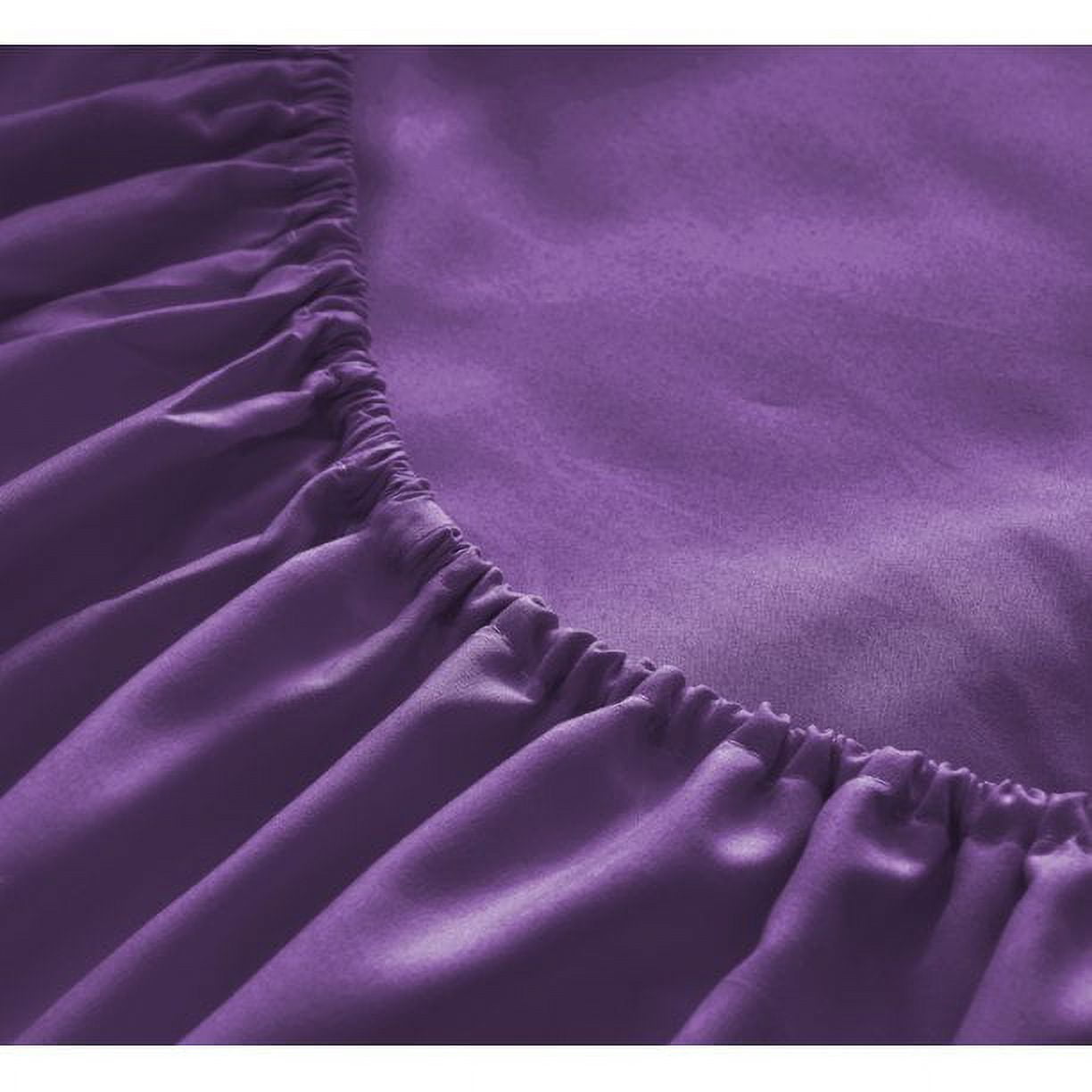 The Season Essentials Wrinkle Free Sheet Sets with Deep Pockets & Stain Resistant, 4 pc, 1800 Thread Count Bamboo Based – Violet, Queen