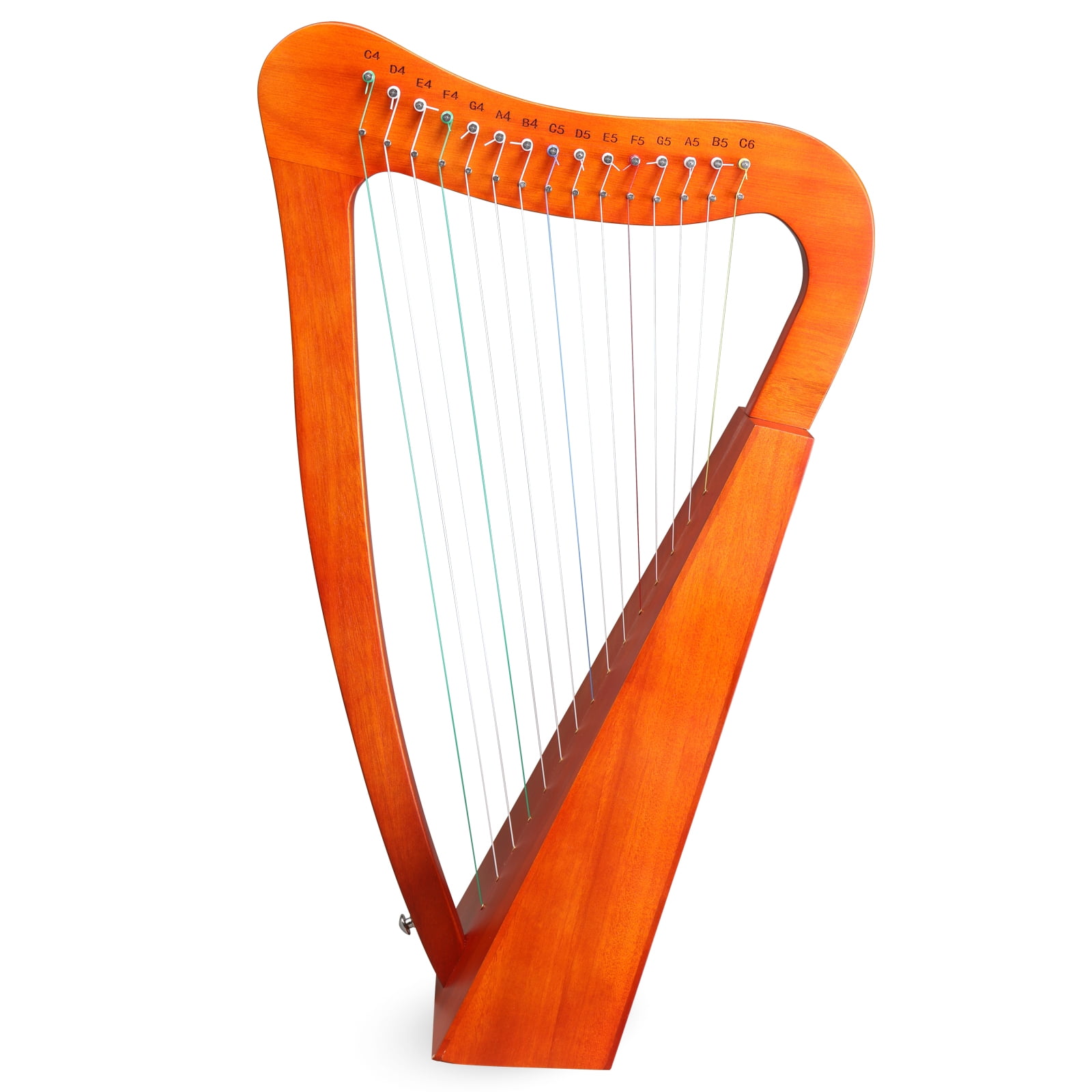15-String Portable Harp, Solid Wood Irish Harp with C Major Diatonic Scale, Includes Tuning Wrench, Spare Strings, Padded Bag and Accessories, for Beginners and Students