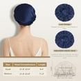 thumbnail image 3 of THXSILK Silk Bonnet, Silk Bonnet for Sleep, 100% Pure Natural Mulberry Silk, Silk Hair Bonnet with Elastic Band, Blue, M, 3 of 6