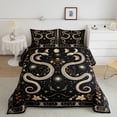 thumbnail image 2 of Feelyou Boho Snake Full Size Comforter Sets, Hippie Floral Moon Stars Bedding Comforter Set, Black Beige, Black Reversible, 3 Pieces, 1 Comforter and 2 Pillowcases, 2 of 7