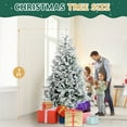 thumbnail image 5 of UBesGoo 7ft Snow Flocked Christmas Tree, Pre-Lit Hinged Artificial Pine with 400 Lights, Snowy Green, 5 of 12