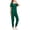 Army Green, variant on Scrubs for Women Set Modern Cutout Neck Top & Pocket Jogger Pants Nursing Esthetician Uniform Solid Stretch Workwear