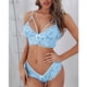 thumbnail image 2 of Gibobby Lencería sexy Talla Ropa interior Sujetador floral Mujer Corsé Bralette Lencería de dos piezas Encaje Plus(Azul, 4XL), 2 of 5
