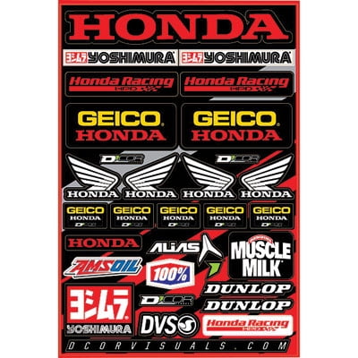 D'Cor Visuals Team Geico Honda Decal Sheet