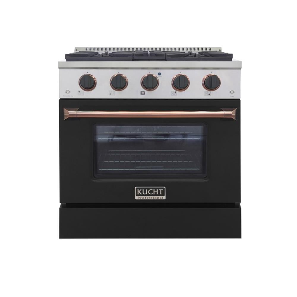 Pemberly Row 30" 4.2 cu. Dual Fuel Range Natural Gas in Rose Gold Handle