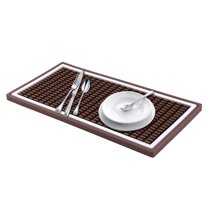 Unique Bargains Waterproof Dish Drying Mat with Concave Design Coffee 11.8*5.9*0.4 inch