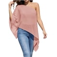 thumbnail image 3 of DDAPJ pyju Womens Sheer Poncho Shrug Elegant Chiffon Shawl One Shoulder Crop Ponchos Going Out Beach Cover Ups Asymmetrical Cape Pink XL, 3 of 8