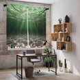 thumbnail image 5 of Dark Green Ocean Waves Kitchen Curtains 63 Inch Length, Summer Beach Coastal Abstract Tiers Curtains for Living Room Berdoom Bathroom, Light Filtering Drapes Window Treatment 2 Panels 42"Wx63"L, 5 of 8