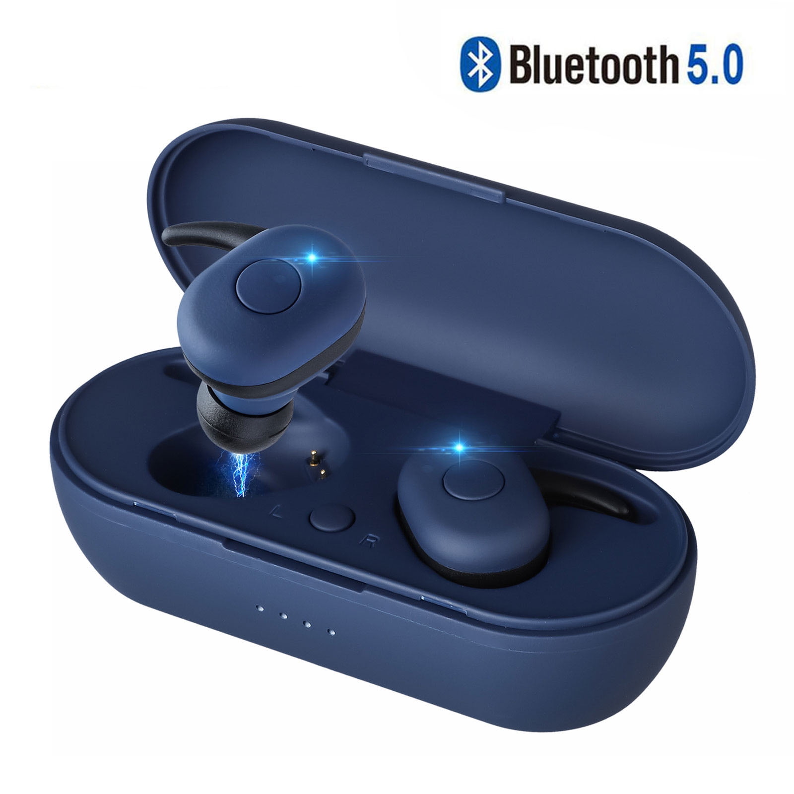 Wireless Earbuds, Bluetooth 5.0 Headphones, TWS Stereo Headphones with Mic & Charging Case, Noise Cancelling in-Ear Earphone Sweatproof Sports Earpiece, Easy Pairing, Sharing Mode, One Button Design
