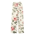 thumbnail image 5 of Dress Pants Women Petite High Waisted Wide Leg Summer Beach Vacation Pants Boho Lounge Casual Palazzo Trousers, 5 of 7