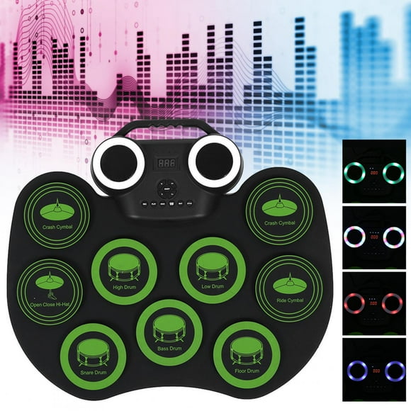 Electric Drum Set, Drum Kit Portable Electronic Drum, Built-in Double Speaker Electronic Drum, Music Lovers for Phone Laptop Kids