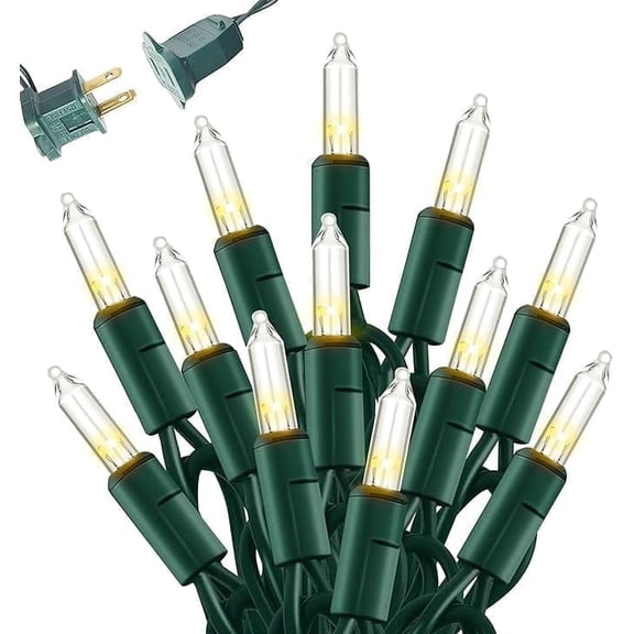 Dazzle Bright 150 Incandescent Lights Christmas Mini String Lights Warm White