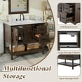 thumbnail image 5 of Merluxy Farmhouse Bathroom Vanity with Sink,Wood Barn Door Freestanding Bath Storage Cabinet,Brown, 5 of 10