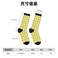 thumbnail image 3 of Honeii Yellow Checkboard Print Adult Socks,Crew Socks,Casual Calf Socks,Daily Wear Socks for Men & Women, Perfect for Sports, Casual and Everyday Use, 3 of 6