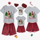 thumbnail image 2 of Pijama familiar navideño a juego Conjunto de pijama corto gris con árbol de perro salchicha feliz Navidad, 2 of 3